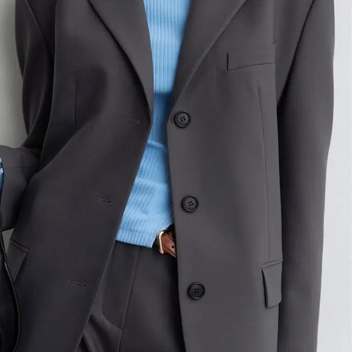 [BUNJANG] JSNY Oversized Tailored Single Jacket Gray M / jsny 테일러드 오버사이즈 싱글자켓 그레이 M사이즈