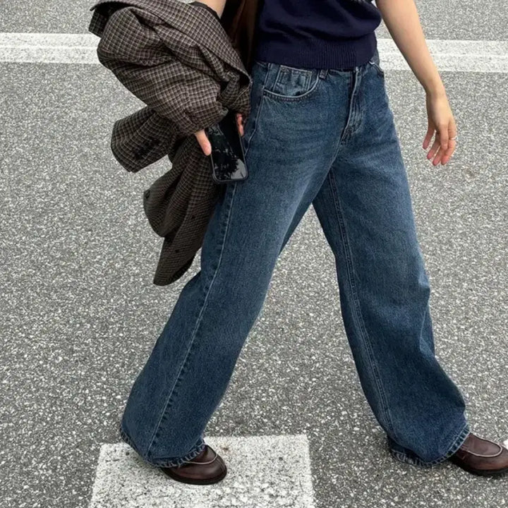 [BUNJANG] Three Cut Wide Denim Jeans / 쓰리컷 와이드 데님