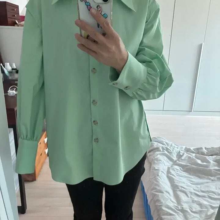 [BUNJANG] Andersson Bell Mint Green Oversized Shirt / 앤더슨벨 민트 그린 오버핏 셔츠