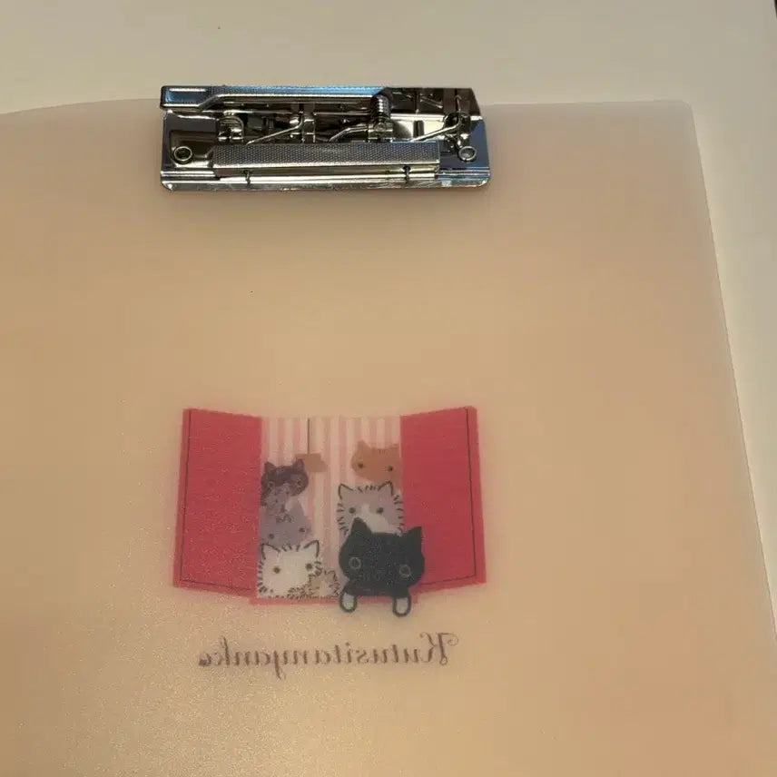 [BUNJANG] San-X Kutsushita Nyanko Double Lever File (Apricot) / 고전문구 산엑스 쿠츠시타냥코 양말고양이 더블 레버 파일 (살구)