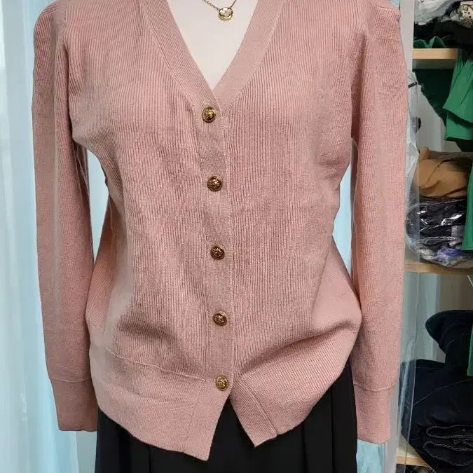 [BUNJANG] Pink Cardigan / 딸기우유빛 가디건