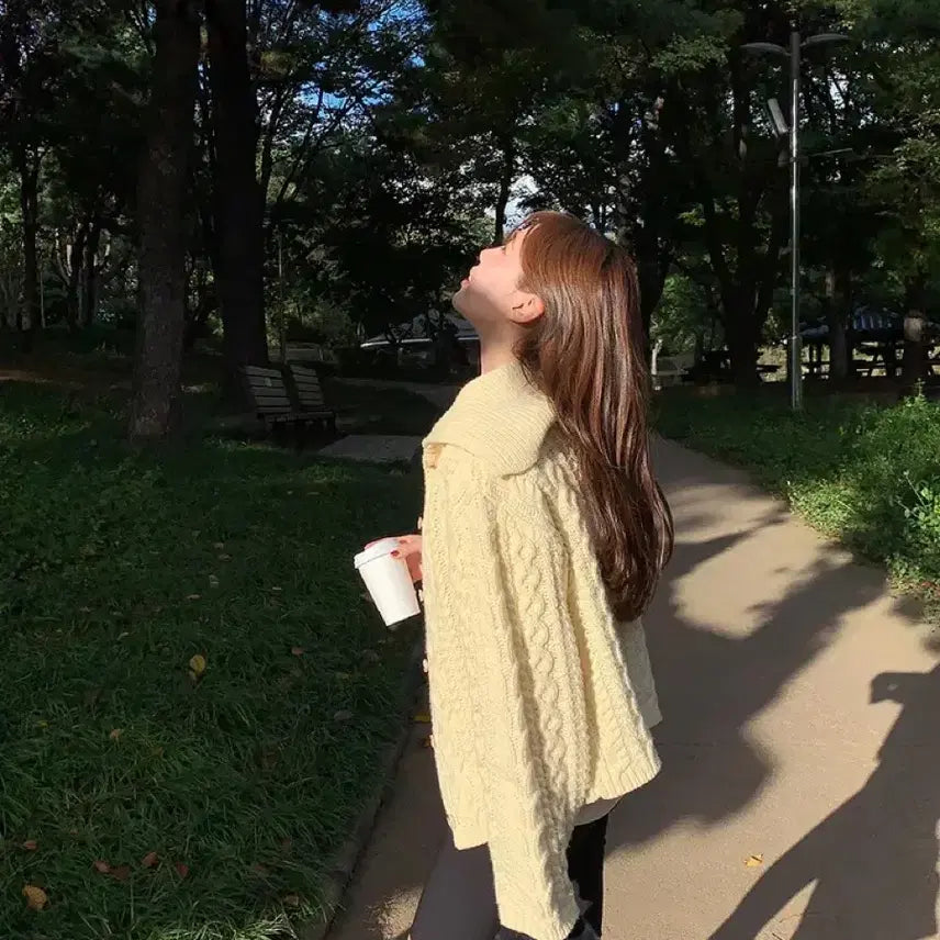 [BUNJANG] OneLog High Neck Button Cardigan / [새상품]원로그 하이넥 버튼 가디건