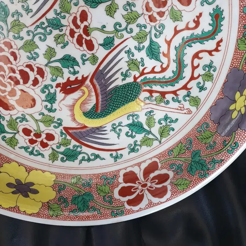 [BUNJANG] Qing Dynasty Kangxi Period Five-Color Phoenix Porcelain Plate / 청.강희제기물/오채봉황문.대반