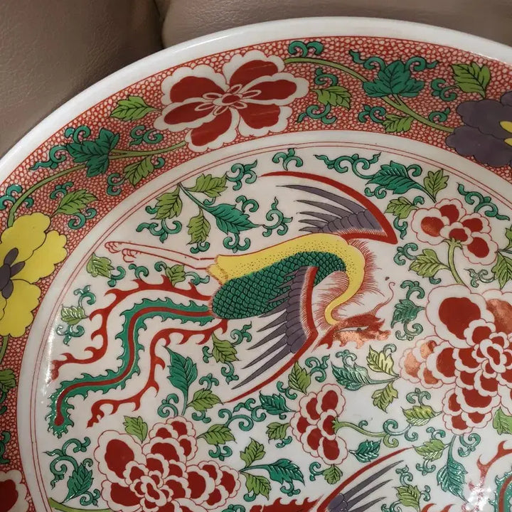 [BUNJANG] Qing Dynasty Kangxi Period Five-Color Phoenix Porcelain Plate / 청.강희제기물/오채봉황문.대반