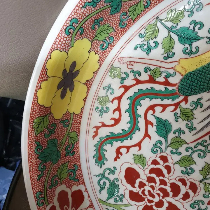 [BUNJANG] Qing Dynasty Kangxi Period Five-Color Phoenix Porcelain Plate / 청.강희제기물/오채봉황문.대반