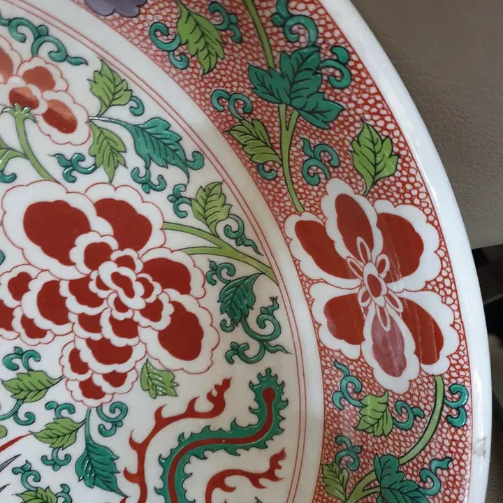 [BUNJANG] Qing Dynasty Kangxi Period Five-Color Phoenix Porcelain Plate / 청.강희제기물/오채봉황문.대반
