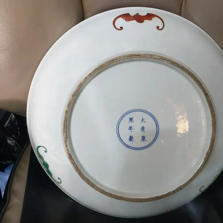 [BUNJANG] Qing Dynasty Kangxi Period Five-Color Phoenix Porcelain Plate / 청.강희제기물/오채봉황문.대반