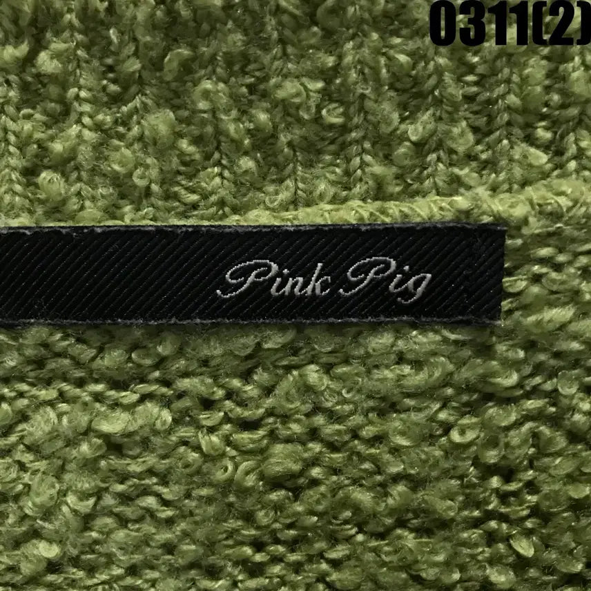 [SOLD OUT] Pink pig 그린/브라운 줄무늬 니트 free