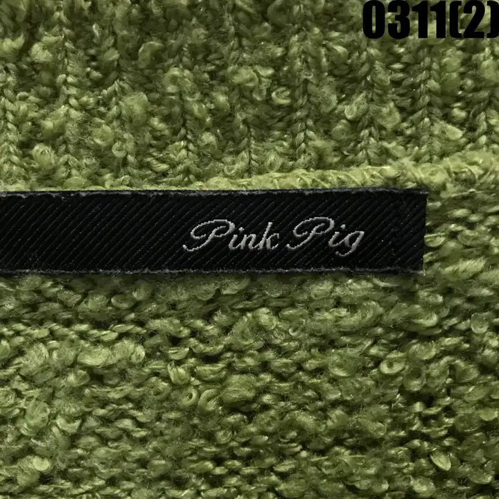 [SOLD OUT] Pink pig 그린/브라운 줄무늬 니트 free