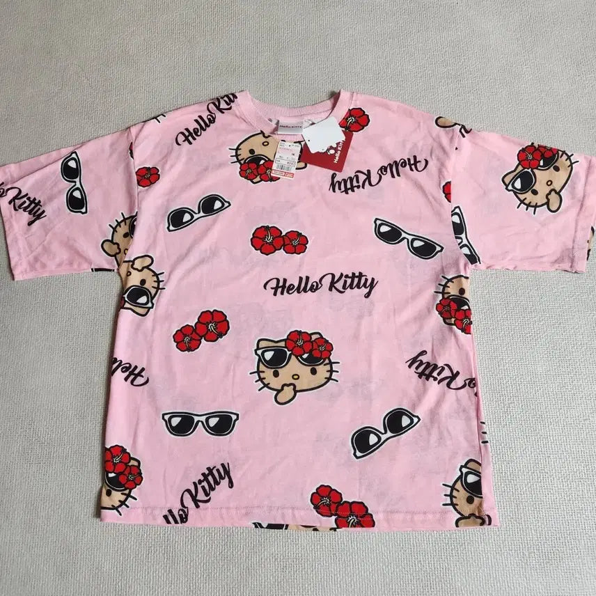 [BUNJANG] Hello Kitty Sun Tan Short Sleeve T-shirt / 썬탠 썬텐 태닝 헬로키티 반팔 티셔츠