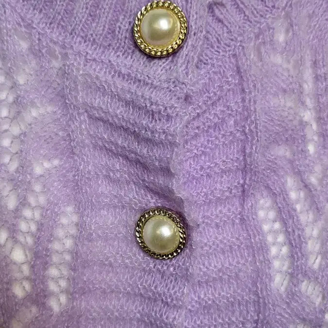 [BUNJANG] Lavender Pearl Button Cardigan / 라벤더 가디건