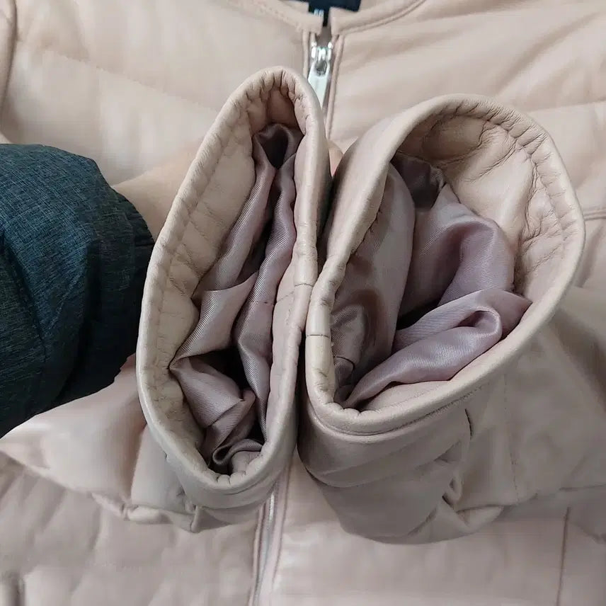 [BUNJANG] orYANY Goose Down &amp; Lambskin Padded Long Coat / orYANY 오야니 66 구스다운 양가죽 패딩 코트/롱패딩. BG. A