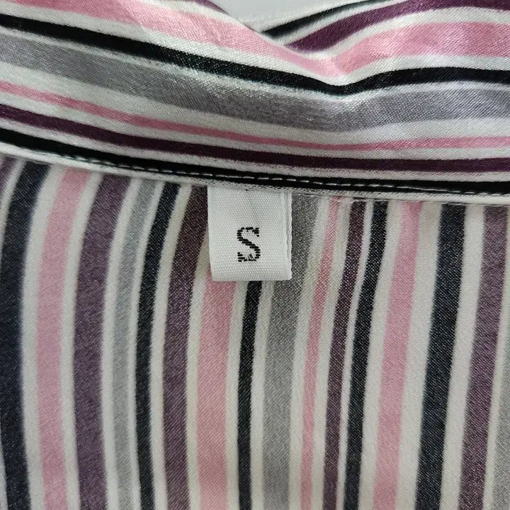 [BUNJANG] Vintage Y2K Pink Purple Striped Satin Shirt / 빈티지 Y2K 펑크 핑크퍼플 새틴 스트라이프 셔츠