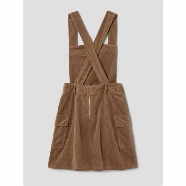 [BUNJANG] 8 Seconds Corduroy Pinafore Mini Dress / 에잇세컨즈 코듀로이 피나포어 미니원피스 브라운
