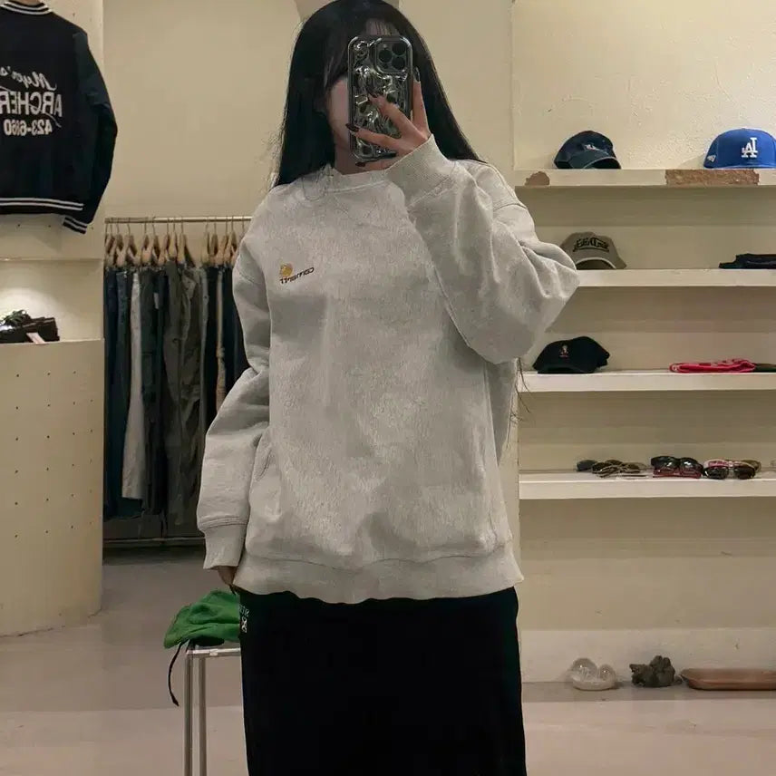 [BUNJANG] Carhartt WIP Script Logo Crewneck Sweatshirt / 칼하트 WIP 스크립트 로고 크루넥 스웻셔츠 U1088