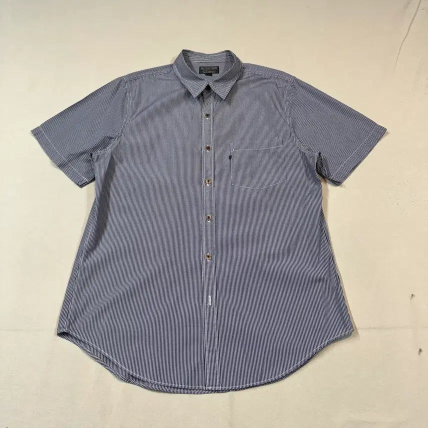 [BUNJANG] Polo Jeans Stripe One-Pocket Short Sleeve Shirt / L) 폴로 진스 스트라이프 원포켓 반팔 셔츠