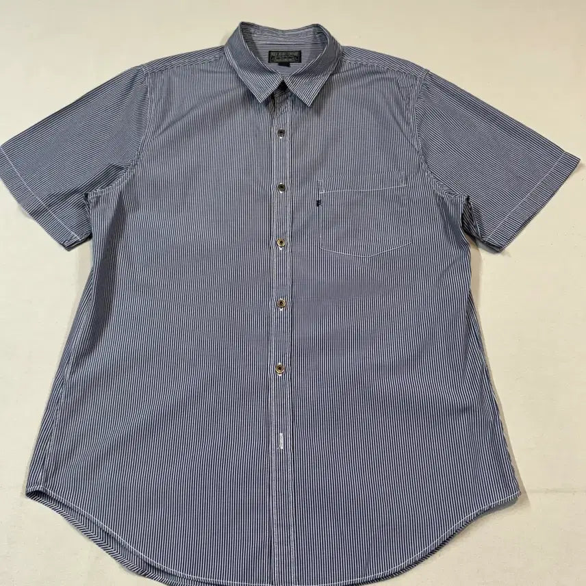 [BUNJANG] Polo Jeans Stripe One-Pocket Short Sleeve Shirt / L) 폴로 진스 스트라이프 원포켓 반팔 셔츠