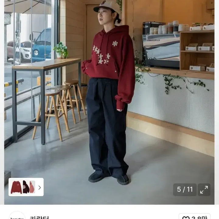 [BUNJANG] Character Dipper Logo Hoodie Deep Red / 카락터 후드티 Deep red 00사이즈 103,000 > 48,000