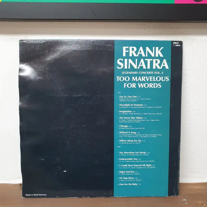 [BUNJANG] Frank Sinatra Too Marvelous LP (German Edition) / 프랭크 시나트라 Too Marvelous LP 독일반