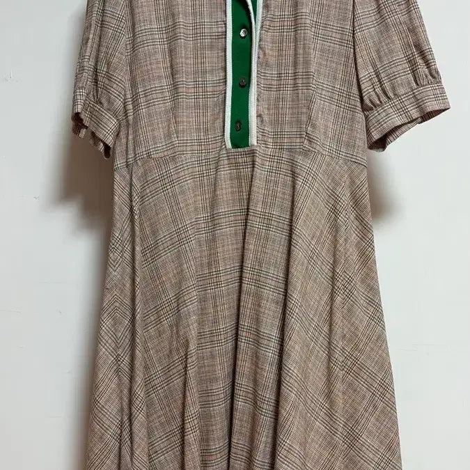 [BUNJANG] Studio Tomboy Checkered Short Sleeve Midi Dress / 스튜디오 톰보이 체크 반팔 원피스