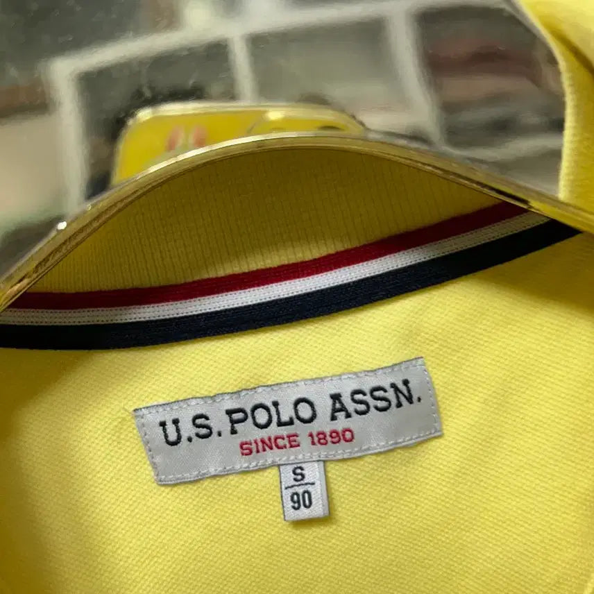 [BUNJANG] U.S. Polo Assn. Yellow Short Sleeve Polo Shirt (S) / U.S.폴로 어씬 옐로우 반팔 폴로티셔츠 S