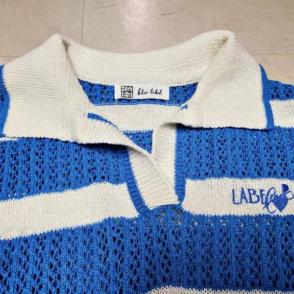 [BUNJANG] Egoist Blue Punching Knit Vest / 에고이스트 블루 카라 펀칭니트조끼 폴1302
