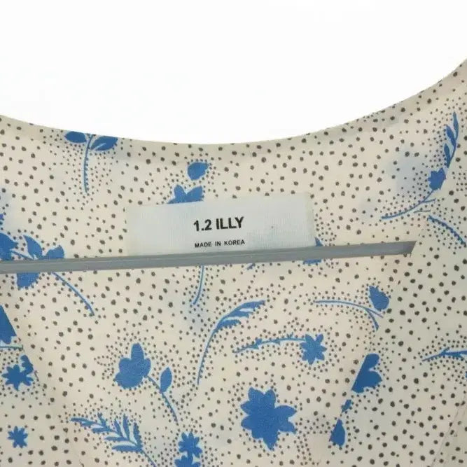 [BUNJANG] Floral Print Long Ivory Dress / 아이보리 바탕 파란꽃 롱 원피스