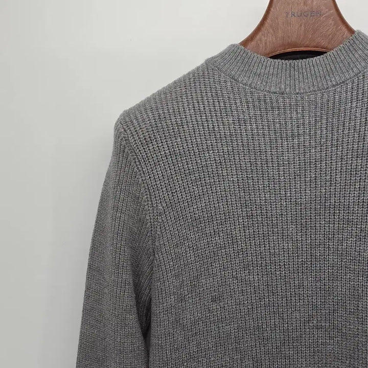 [BUNJANG] Gray Striped Knit Long Dress / 회색 스트라이프 니트 롱 원피스 C30042