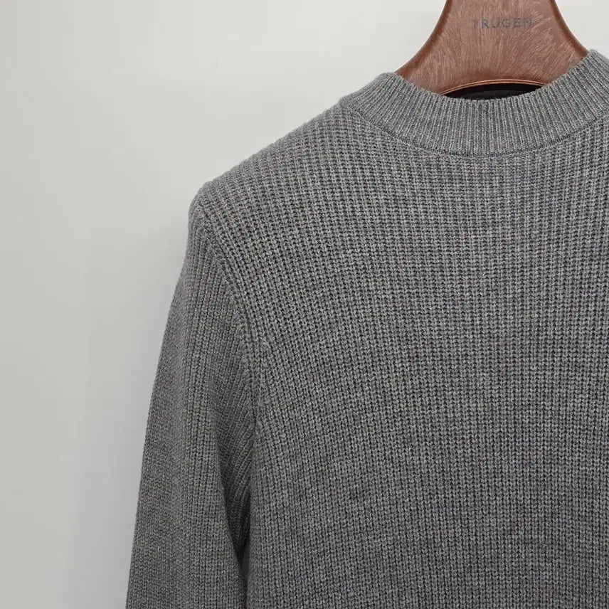 [BUNJANG] Gray Striped Knit Long Dress / 회색 스트라이프 니트 롱 원피스 C30042