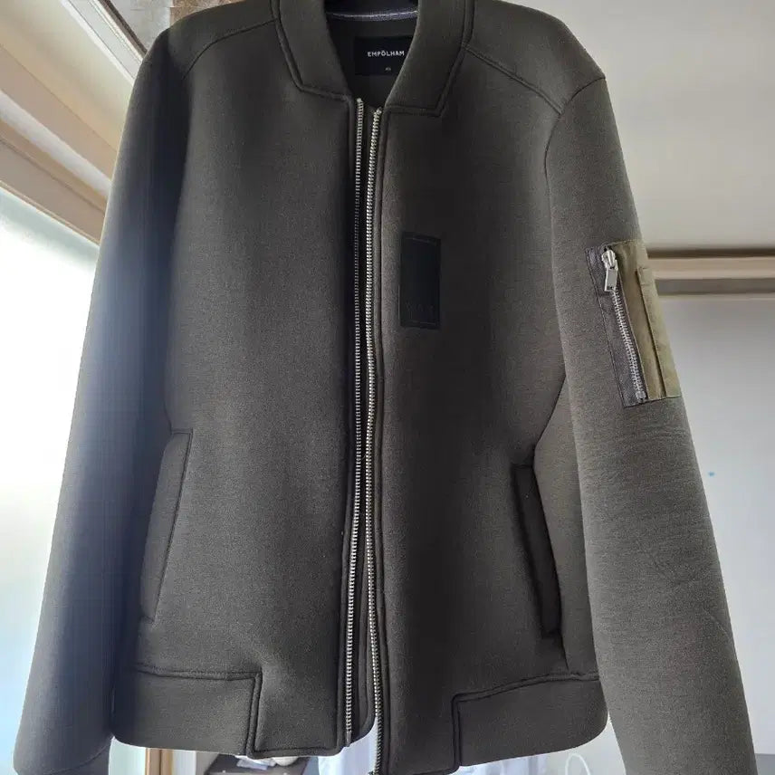 [BUNJANG] Employ Ham Khaki Neoprene Jacket / 엠폴햄 카키색 네오플랜 자켓