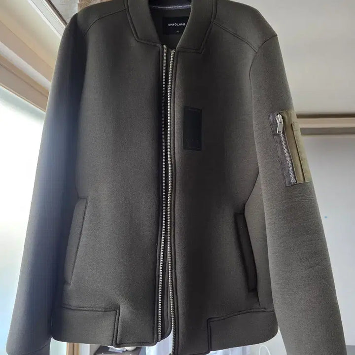 [BUNJANG] Employ Ham Khaki Neoprene Jacket / 엠폴햄 카키색 네오플랜 자켓