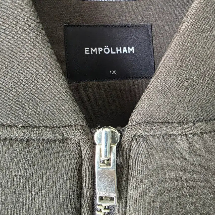 [BUNJANG] Employ Ham Khaki Neoprene Jacket / 엠폴햄 카키색 네오플랜 자켓