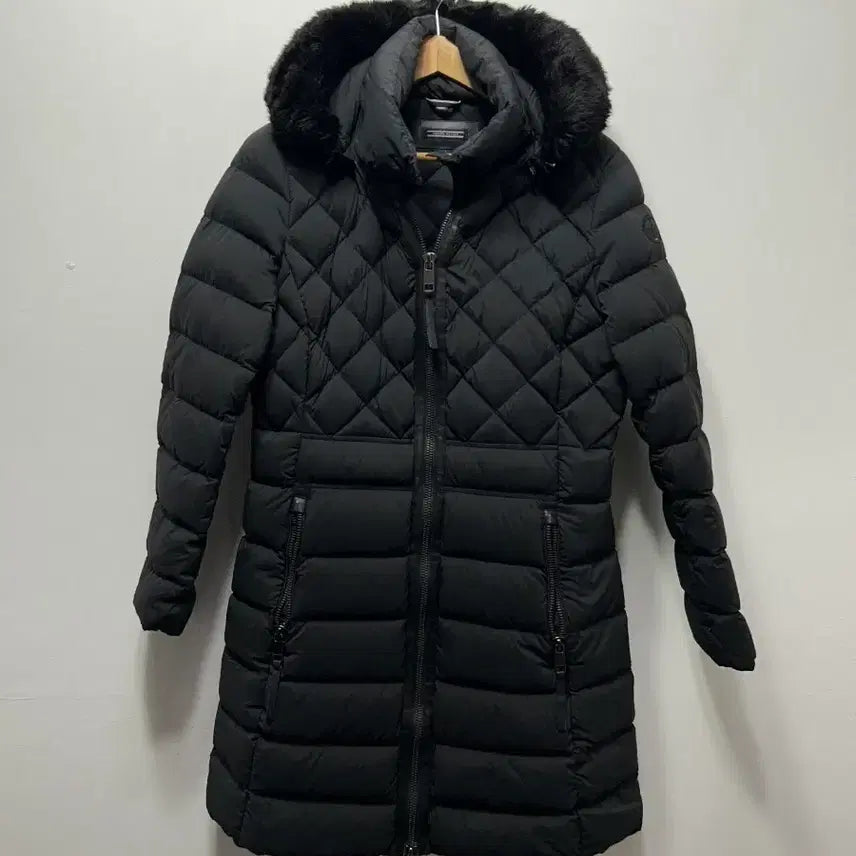 [BUNJANG] Tommy Hilfiger Black Quilted Hooded Padded Coat L / 타미힐피거 블랙 퀼팅 후드 패딩 코트 L