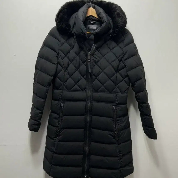 [BUNJANG] Tommy Hilfiger Black Quilted Hooded Padded Coat L / 타미힐피거 블랙 퀼팅 후드 패딩 코트 L