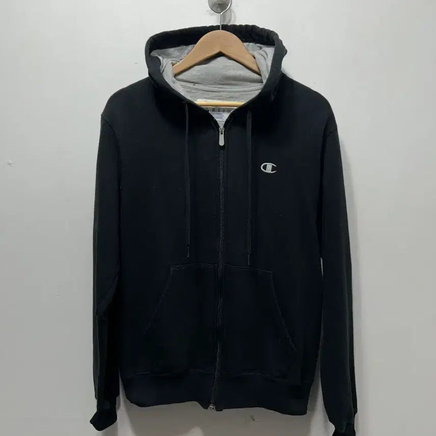 [BUNJANG] Champion Black Hoodie L / 챔피온 블랙 후드집업 L