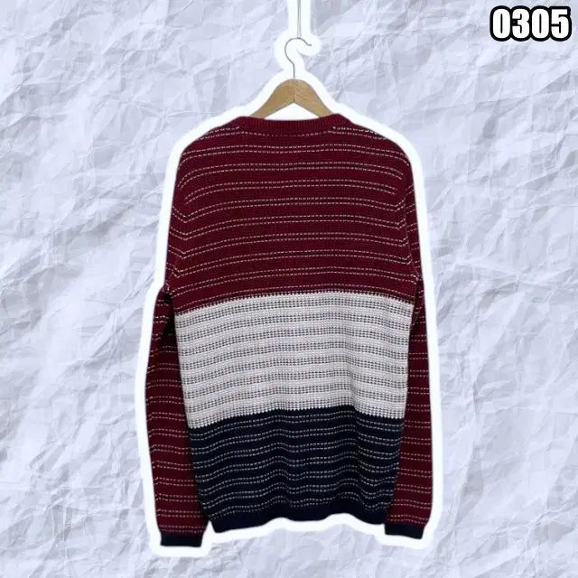 [BUNJANG] Tommy Hilfiger Color Block Shoulder Button Knit Top / XL 타미힐피거 배색 라운드 숄더버튼 니트