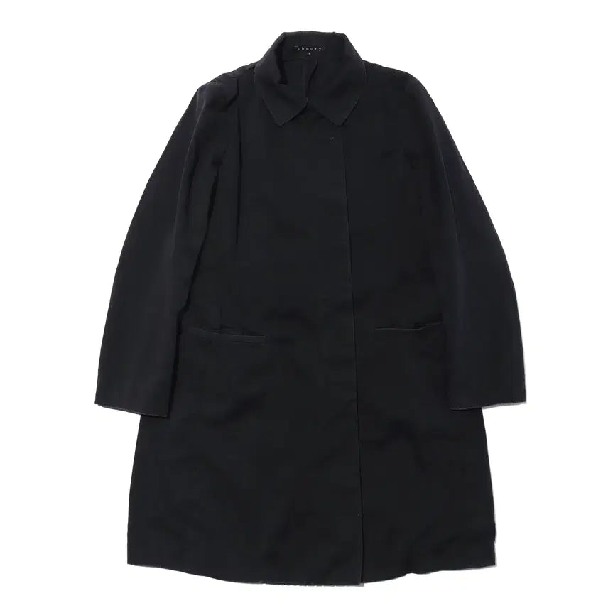 [BUNJANG] THEORY Navy Cotton Hidden Button Coat Women&