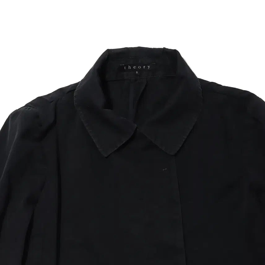 [BUNJANG] THEORY Navy Cotton Hidden Button Coat Women&