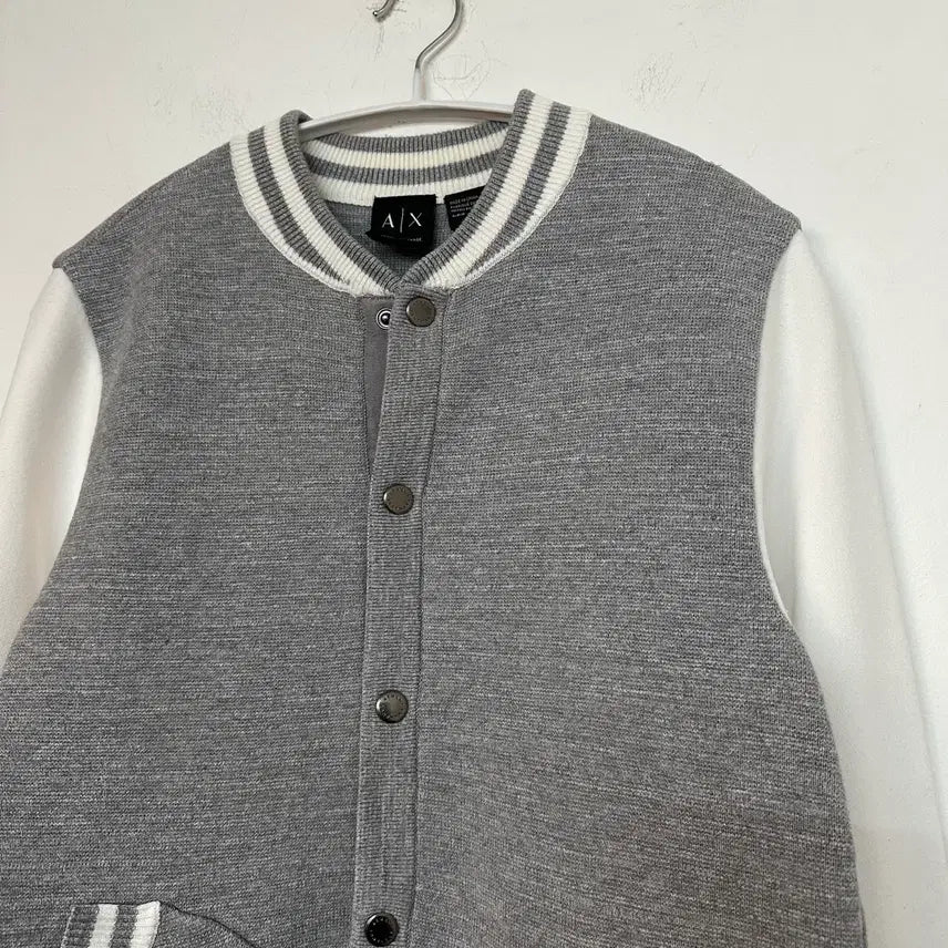 [BUNJANG] Armani Exchange Cotton Knit Varsity Jacket / 무배/남성S) 아르마니 익스체인지 코튼니트 야구점퍼 바시티자켓
