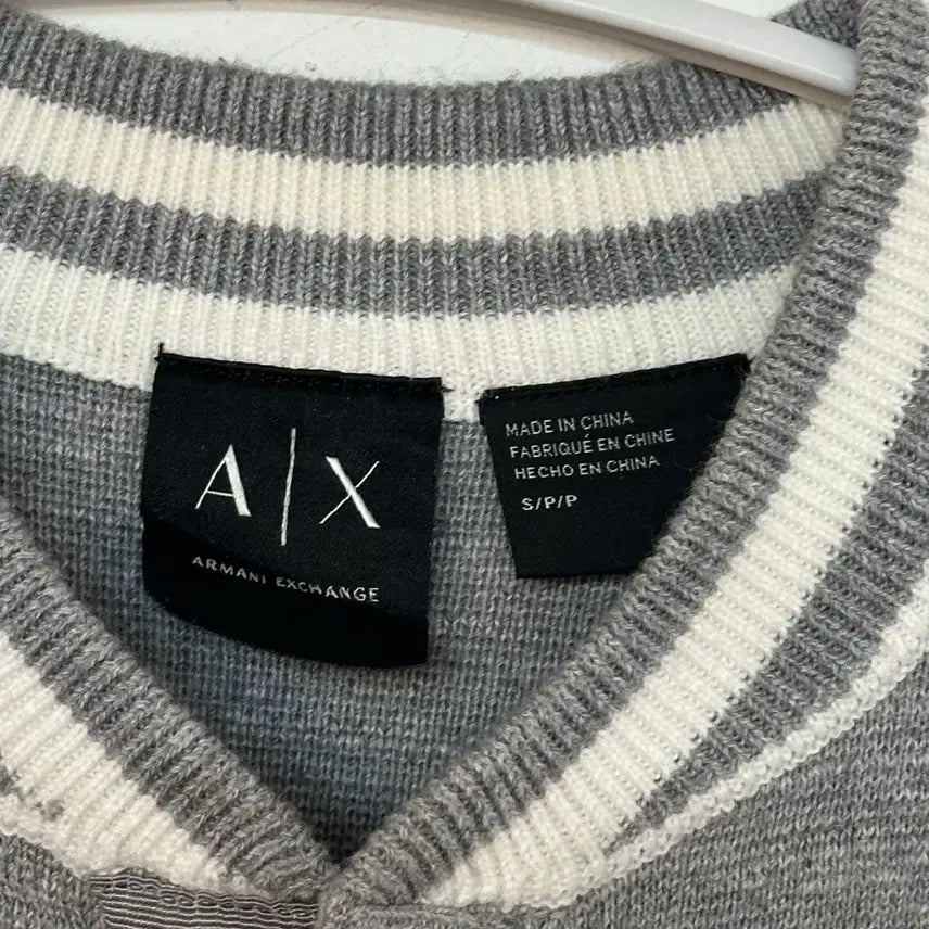 [BUNJANG] Armani Exchange Cotton Knit Varsity Jacket / 무배/남성S) 아르마니 익스체인지 코튼니트 야구점퍼 바시티자켓