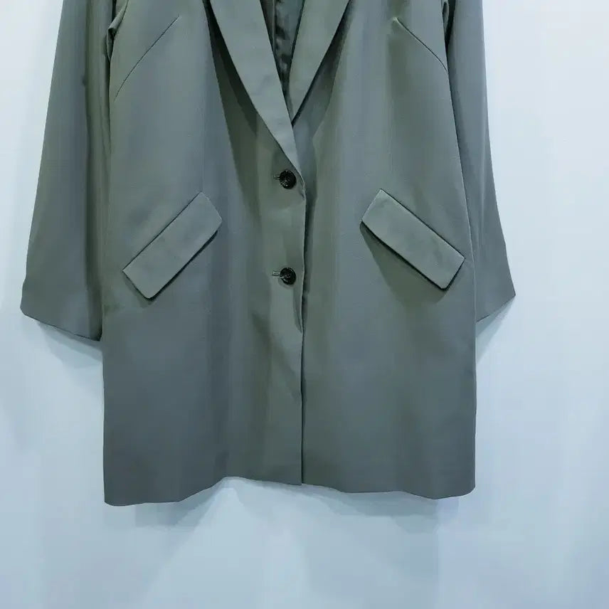 [SOLD OUT] 빈티지 카키색 오피스룩 긴팔 숄카라 하프 자켓 여L Q10