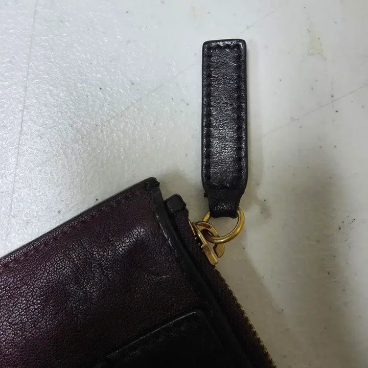 [BUNJANG] Chloé Leather Clutch Bag / 끌로에 가죽 클러치 백 버건디/블랙