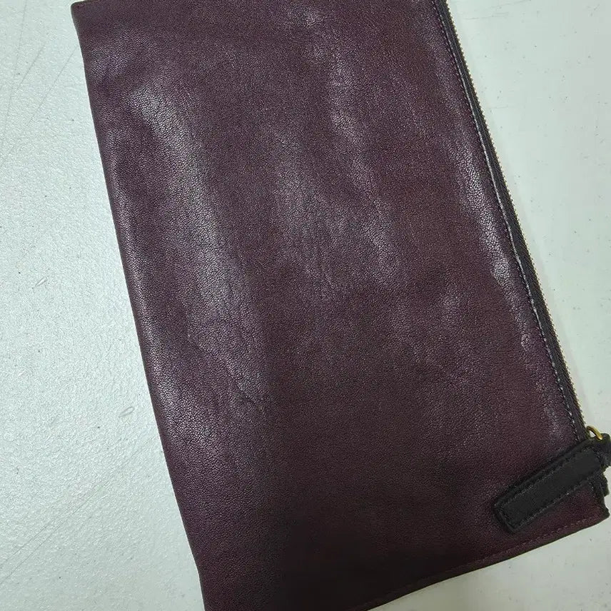 [BUNJANG] Chloé Leather Clutch Bag / 끌로에 가죽 클러치 백 버건디/블랙
