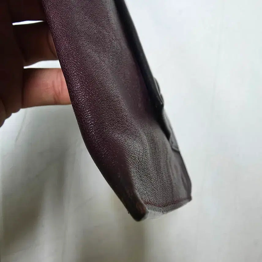 [BUNJANG] Chloé Leather Clutch Bag / 끌로에 가죽 클러치 백 버건디/블랙