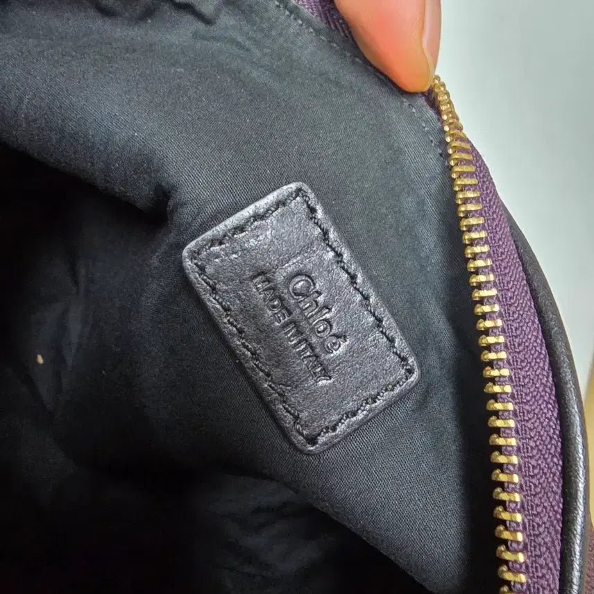 [BUNJANG] Chloé Leather Clutch Bag / 끌로에 가죽 클러치 백 버건디/블랙