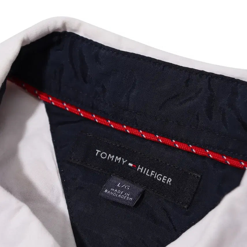 [BUNJANG] Tommy Hilfiger Flag Logo Embroidered Cotton Shirt - Size L / TOMMY HILFIGER 플래그 로고 자수 코튼셔츠 size L