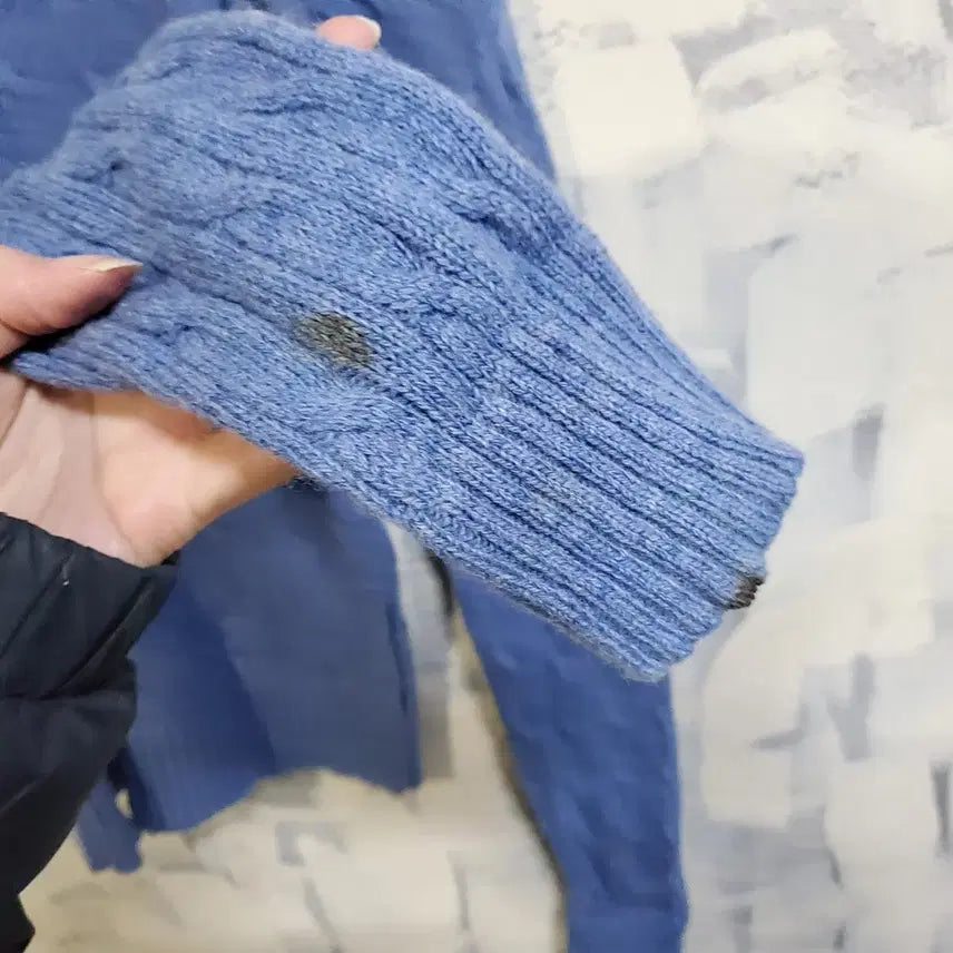 [BUNJANG] Ralph Lauren Sport Cable Knit Sweater Sky Blue L / 랄프로렌 스포츠 꽈베기 니트 스웨터 하늘색 L