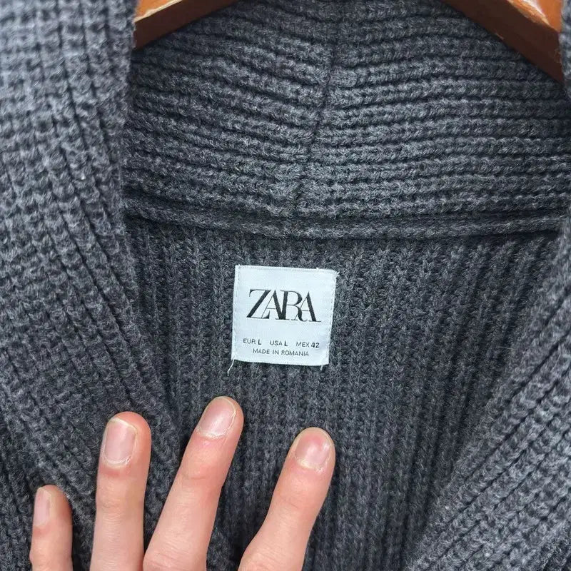 [BUNJANG] ZARA Casual Wool Shawl Collar Knit Cardigan L / 자라 ZARA 캐주얼 숄카라 울 니트 가디건 L A07290