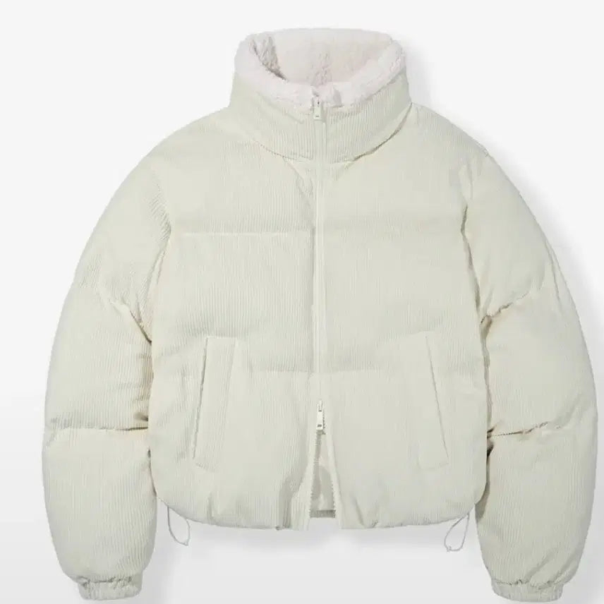 [BUNJANG] Corduroy Short Padded Jacket Ivory / 코듀로이 숏패딩 아이보리