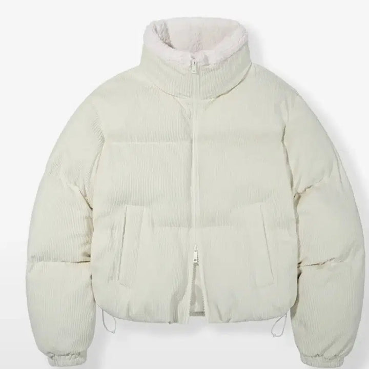 [BUNJANG] Corduroy Short Padded Jacket Ivory / 코듀로이 숏패딩 아이보리